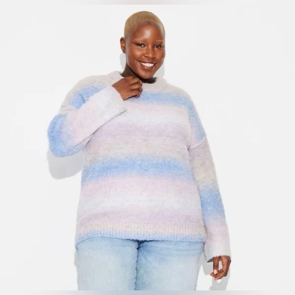 Wild Fable Multicolor Purple Ombre Striped Sweater NWOT